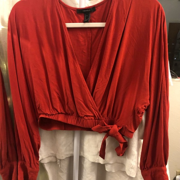 Deep orange cropped long sleeve - Picture 3 of 4